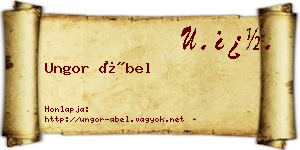 Ungor Ábel névjegykártya